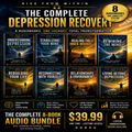 Rise From Within complete 8-book depression recovery audiobook bundle cover with mental health healing system and $39.99 price.